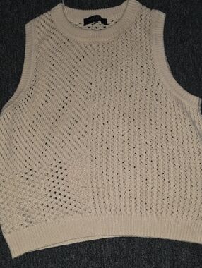 Rachel Roy Womens Cream Sleeveless Sweater